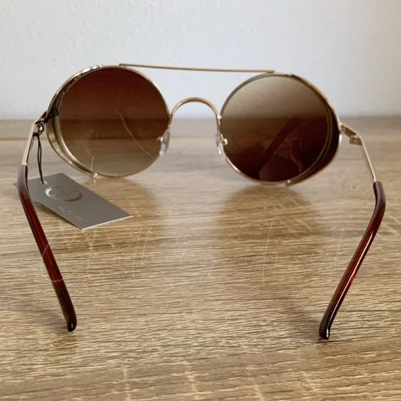 NWT Gold Steampunk Round Sunglasses | UV400 - Picture 6 of 7